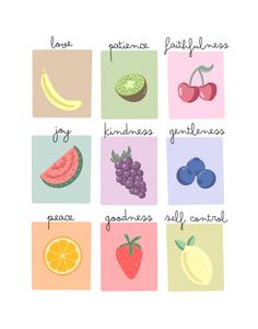 an image of fruits and vegetables with the words fruit names in different languages on them