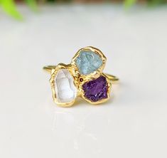 ✨ Current processing time is 4 weeks ✨     Give the gift of Love and appreciation this Mother's Day with a unique Custom Mother's ring. Our personalized family birthstone ring is a heartfelt and timeless reminder of the love and connection that binds us all. Uniquely handcrafted with raw gemstones that represent each family member's birthstone, this unique Gemstone ring will be a unique way to celebrate the bond within your family - and with its sentimental value and customizable options, your F Unique Mothers Rings, Family Birthstone Ring, Mother's Ring, Family Birthstone Necklace, Raw Gemstone Ring, Raw Citrine, Family Rings, Unique Mothers Day Gifts, Mother Rings