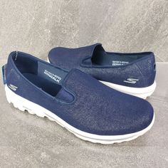 New Skechers Women's Shoes Photos above are that of the exact item you will received.  Please view all pictures for details. Navy Slip-on Sneakers With Cushioned Footbed, Blue Casual Sneakers For Walking, Casual Blue Sneakers For Walking, Comfortable Navy Sneakers With Cushioned Footbed, Blue Walking Shoes With Removable Insole For Sports, Blue Synthetic Walking Shoes With Round Toe, Navy Slip-on Sneakers With Ortholite Insole, Sporty Blue Slip-on Sneakers With Textured Sole, Navy Slip-on Sneakers With Removable Insole