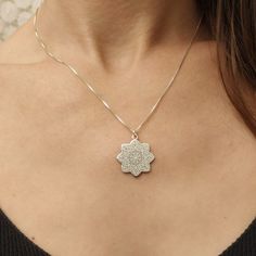 Bohemian Flower Pendant Necklace, Silver Filigree Flower Pendant Necklace, Bohemian Flower-shaped Nickel Free Necklace, Bohemian Filigree Flower Pendant Necklace, Mandala Pendants Necklaces, Inexpensive Wedding Dresses, Engraved Flower