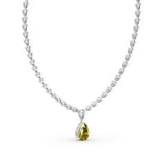 You'll be dazzled and delighted with the shimmering look of this striking necklace. This necklace features a row of pear cut stones radiate optimal shimmer. Its pendant is a sparkling pear cut stone. Uniquely designed, each shimmering stone is set to appear extra large and more brilliant, creating twice the sparkle. It's a sweet and romantic gift for you or your loved ones.Carat Weight: 39.19 ctStone Size: 4*6,6*9 mmStone Type: Jeulia® StoneNumber of Stones: 63 Stone Shape: PearStone Color: Diam Classic Necklace, Gifts For My Wife, Romantic Gift, Pear Cut, Sterling Silver Necklace, Quality Jewelry, Sterling Silver Necklaces, Stone Color, Pear