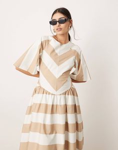 ASOS EDITION drop waist midi dress in wide stripe print | ASOS Striped A-line Midi Dress For Spring, Striped Short Sleeve Mini Dress For Work, Striped Hem Dress For Work, Spring Striped A-line Midi Dress, Striped Midi Length Workwear Dress, Striped Midi-length Dress For Workwear, Striped Midi Length Dress For Work, Striped Midi Dress For Work, Striped Knee-length Midi Dress For Work