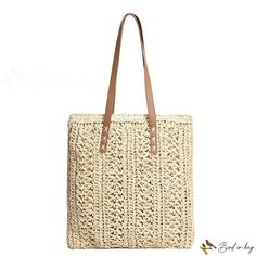 Bird in Bag - Straw bag female days large capacity shoulder bag beach bag wisp woven bag hand rattan bag shopping bag Rattan Bag, Street Trends, Straw Tote, Woven Bag, Bird In Bag, Beach Bag, Straw Bag, Bags Handbags, Straw