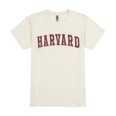 Miller Tee - The Harvard Shop Tri-blend Cotton Fan Apparel T-shirt, Unisex Cotton T-shirt For Fan Merchandise, Pre-shrunk Cotton T-shirt For College, Distressed White Short Sleeve T-shirt, Distressed Cotton Crew Neck T-shirt, Soft-washed White Tops In Ring-spun Cotton, White Soft-washed Ring-spun Cotton Tops, Casual Soft-washed Fan Merchandise T-shirt, Basic Cotton T-shirt For Fan Merchandise