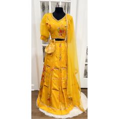 Beautiful floral yellow Lehenga perfect for haldi/party wear. Size available 36, 38 and 40 Yellow Salwar Kameez For Spring Wedding, Spring Wedding Yellow Salwar Kameez, Spring Wedding Yellow Dupatta, Yellow Georgette Dresses With Gota Work, Spring Party Dupatta With Pallu Details, Spring Party Dupatta With Pallu, Bollywood Style Lehenga For Spring Wedding, Spring Bollywood Wedding Lehenga, Fitted Yellow Traditional Wear With Floral Embroidery