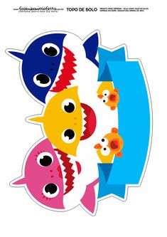 Topo de bolo Baby Shark Gratis 1st birthday Bolos de