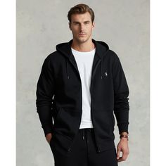 Made from a smooth fabric that includes cotton this Big & Tall layer delivers lightweight warmth—and a dose of modern Polo style. Black Zip Up Hoodie Outfit, Zip Up Hoodie Outfit, Black Zip Up Hoodie, Ralph Lauren Hoodie, American Casual, Jogging Bottoms, Polo Style, Hoodie Outfit, Big And Tall