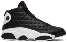 As its moniker suggests . the Air Jordan 13 Retro ‘Reverse He Got Game’ offers a flip on the OG colorway of the sneaker nominally associated with Spike Lee’s 1998 film. Basic black is applied to the mid-top’s tumbled leather toe and side panels . contrasted by a crisp white finish on the rest of the upper. Breaking up the two-tone palette is a green holographic ‘cat eye’ and a red Jumpman logo on the tongue. Air Jordan 1 Dior, Jordan 1 Dior, He Got Game, All Jordans, Air Jordan 13 Retro, Shoes Sneakers Jordans, Spike Lee, Jumpman Logo, Jordan 8