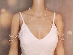 Handmade Pearl Shoulder Necklace,bridal Shoulder Jewelry,pearl Necklace,shoulder Necklaces,party Jewelry - Etsy