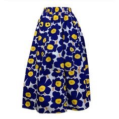 Material:cotton ,linen Color: dark blue Type:A-line Features:fresh floral,stylish Size(cm):free 1inch=2.54cm length:75,waist:60-76 Note:Due to different measurement methods,there will be 1-3 error(unite:cm), please understand. Please check the size carefully when you choose items,thank you. Blue Floral Print Summer Skirt, Blue Retro Skirt With Floral Print, Blue Floral Print Knee-length Skirt, Stylish Midi Skirt, Floral Print Voluminous Skirt, Non-stretch Multicolor Floral Print Skirt, A Line Skirts, Dark Blue, Midi Skirt