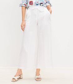 Pull On Linen Cotton Wide Leg Pants Cotton Wide Leg Pants, Tall Pants, Petite Pants, Mom Outfits, White Summer, Petite Size, Cotton Style, Dress Accessories, Summer Collection