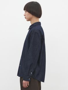 This is a casual and comfortable denim shirt by DECET that is made out of high quality and sturdy fabric. With unique design detail and trendy mood, you can style it for your casual and young daily outfit.- Semi oversized silhouette- Basic detail with front button down- Natural washing and retro mood Dark Wash Cotton Shirt For Fall, Fall Cotton Shirt In Dark Wash, Fall Dark Wash Cotton Shirt, Dark Wash Cotton Shirt For Work, Everyday Dark Wash Cotton Shirt, Everyday Relaxed Fit Cotton Denim Top, Relaxed Fit Denim Blue Cotton Jacket, Indigo Relaxed Fit Denim Jacket, Relaxed Fit Indigo Denim Jacket