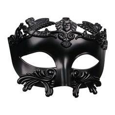 PRICES MAY VARY. ★ High Quality Material: Venice mask is made of high quality hard plastic and ABS, and decals and the above patterns are made of silicone material, which is light but durable, will not fade or deform, non-toxic and tasteless, and is light and easy to carry. ★ Product Specification: Our size of Venice mask is 17cm * 13cm (width * height), which is comfortably fixed in place with elastic belt. One size fits best. The weight is super light, which can be worn comfortably for a long Greece Themed Party Outfit, Masquerade Men, Black Masquerade Mask, Mens Masquerade Mask, Venice Mask, Mask For Men, Mask Shapes, Mardi Gras Costumes, Venetian Masks