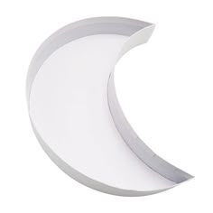 an image of a white crescent shaped object on a white background in the shape of a half moon