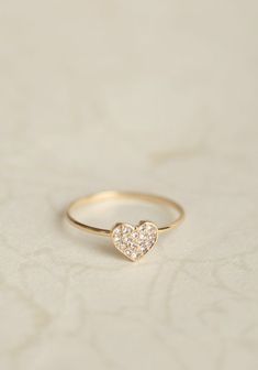 Pavé Diamond Baby Heart Ring $495.00 Cute Promise Rings, Cute Rings, Valentine Heart, Valentin Nap, Pretty Jewellery, Girly Girl, Bling Bling, Cute Jewelry, A Heart