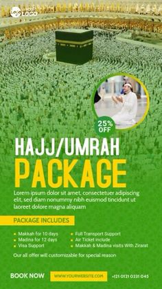 the poster for hajjjumrah package