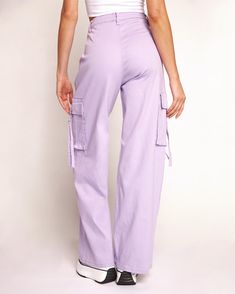 It's lavender all day with the Lilac Loving Wide Leg Pants! Embrace the soft vibes by pairing this with a pastel top, or add a touch of contrast if you wear this with an edgy top. 2 side pockets, 2 cargo pockets 97% Cotton, 3% Spandex Wash inside out Wash cold Air dry Spring Lavender Relaxed Fit Bottoms, Relaxed Fit Lavender Bottoms With Pockets, Lavender Cotton Bottoms With Pockets, Lavender Straight Leg Pants With Pockets, Lavender Straight-leg Pants With Pockets, Pastel Top, Edgy Tops, Cold Air, Air Dry