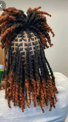 2 Strand Retwist Style, Tips Of Locs Dyed, Half Up Half Down 2 Strand Twist Locs, Female Locs Black Women Styles, Retwist Locs Style Half Up Half Down, Natural Locs With Color, Dread Colors Black Women, 2strand Twist Loc Styles, Two Strand Twist On Locs Black Women