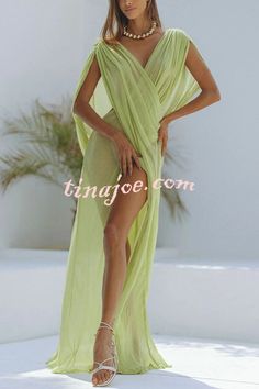 Enjoy Your Vacation Linen Blend Ruched Shoulder Drape Loose Cover Up Maxi Dress Ruched Beach Cover-up Dress For Beach Season, Ruched Dress For Beach Season Cover-up, Ruched Dress For Beach Cover-up, Ruched Dress For Beach Season, Ruched Dress For Beach Party Season, Ruched Dress For Beach Party, Ruched Beach Cover-up Dress For Summer, Ruched Maxi Dress For Summer Beachwear, Ruched Summer Dress For Beach Cover-up