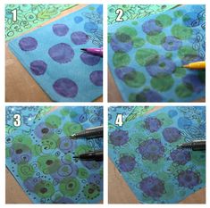 step by step instructions on how to make an art project with fabric and watercolors