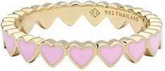 Personalized Pink Heart Ring, Trendy Pink Jewelry For Anniversary, Pink 14k Gold Heart Ring Gift, Valentine's Day Pink Stackable Rings, Pink Stackable Rings For Valentine's Day, Rose Gold Stackable Heart Ring For Valentine's Day, Stackable Rose Gold Heart Ring For Valentine's Day, Trendy Rings For Valentine's Day Anniversary, Trendy Rings For Anniversary On Valentine's Day