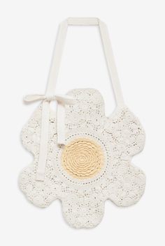 Daisy Crochet Bag Crochet Satchel With Detachable Strap For Shopping, Top Handle Crochet Bag With Adjustable Strap For Shopping, Crochet Shopping Bag With Double Handle, Shopping Crochet Bag With Double Handle, Crochet Shopping Bag With Double Handle And Adjustable Strap, Shopping Crochet Bag With Adjustable Strap And Double Handle, Vacation Crochet Bag With Removable Pouch And Top Handle, White Crochet Travel Bag With Top Handle, Crochet Top Handle Bag With Removable Pouch For Vacation