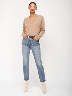 Madalene V-neck Cashmere Sweater Vneck Sweater Outfit Woman, Classic V-neck Fall Sweater, Casual V-neck Sweater With Fine Knit, Classic V-neck Sweater For Fall, Casual Long Sleeve V-neck Sweater For Work, Casual Fine Knit V-neck Sweater For Fall, Casual V-neck Sweater For Fall, Classic V-neck Sweater For Layering, Classic Long Sleeve V-neck Sweater For Fall