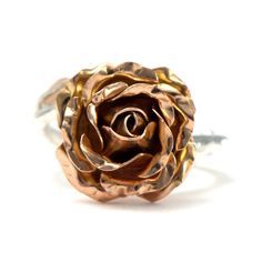 Rose Flower Ring, Solid Gold Ring, Cocktail Ring A perpetually living flower, This elegant rose ring features a delicate open rose, crafted in 9ct solid red gold. The band is inspired by nature too and resembles a delicate, smooth silver rose stem that has two beautiful leaves made in gold * Ring band Material: Sterling Silver * Rose and leaves Material: 9ct Eco Gold, Choose from Yellow or Red gold * Size of Rose: Approx. 1.5 cm (0.59 in) diameter and 0.6 cm (0.23 in) height * Ready to Ship in 1 Rose Design Flower Promise Ring, Delicate Rose Design Rose Colored Ring, Delicate Rose Design Rose Gold Ring, Rose Gold Flower Ring For Promise, Rose Gold Flower Promise Ring, Rose Gold Flower Design Promise Ring, Flower Shaped Rings With Roses For Gift, Rose Gold Rings With Roses For Gift, Rose Gold Flower Proposal Ring