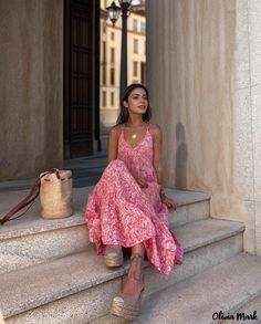 Olivia Mark - Sweet Treat Frilled Hem Romper Bright Color Outfits Aesthetic Summer, Country Maxi Dress, Backless Lace Dress, Italy Fits, Floral Print Sundress, Europe Outfits, Top And Skirt Set, Long Evening Gowns, Euro Summer