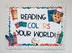 a sign that reads reading colors your world