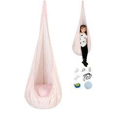 Kids Pod Swing Seat Child Swing Chair with PVC Inflatable Cushion for Indoor and Outdoor Play Durable Portable Color: Triangle. Swings For Kids, Sensory Swing, Swing Chair, Swinging Chair, Outdoor Play, Cushions, Fabric, Home Decor, Home Décor