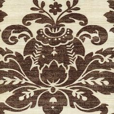 a brown and white wallpaper with an ornate design on it's side,