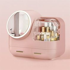 PRODUCT SPECIFICATIONS Name: Makeup Storage Organizer Box with Led Lighted Mirror Color: White; Pink; Green Material: PS Product Dimensions: 31*37.5*22cm / 12.2*14.8*8.7inch Product Weight: 1.79kg Package Included: 1* Makeup Storage Organizer Box Size: 12.2" x 14.8" x 8.7". Places To Draw, Makeup Storage Organizer, Penyimpanan Makeup, Makeup Storage Organization, Led Makeup Mirror, Lighted Mirror, Make Up Organiser, Closet Accessories, Skincare Organization