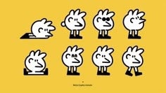 six cartoon faces with different expressions on them, all in black and white colors stock illustration