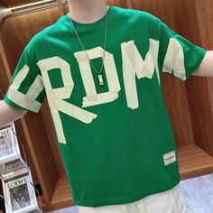 Hearujoy Man Tee Shirts Green Alphabet Rock Clothes Men's T-shirt Top Hip Hop Streetwear Kpop Hot Goth Grunge Quick-drying Stylish Xl Gym Please note 1 cm = 0.39 inch,1 inch = 2.54 cm ✅ M: Bust 92 cm ; Shoulder 43 cm ; Sleeve 20 cm ; T-shirt Length 64 cm ; Height 155-165 cm ; Weight 40-52.5 kg ✅ L: Bust 96 cm ; Shoulder 44 cm ; Sleeve 21 cm ; T-shirt Length 66 cm ; Height 160-170 cm ; Weight 50-62.5 kg ✅ XL: Bust 100 cm ; Shoulder 45 cm ; Sleeve 22 cm ; T-shirt Length 68 cm ; Height 165-175 cm ; Green Crew Neck Band Merch T-shirt, Green Cotton T-shirt With Logo Print, Sporty Short Sleeve T-shirt With Graffiti Print, Green Cotton Band Merch T-shirt, Green Short Sleeve Shirt With Logo Print, Green Cotton Tops With Graffiti Print, Green Cotton Top With Graffiti Print, Green Urban T-shirt For Summer, Green Hip Hop Crew Neck Top