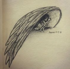 a drawing of an angel with wings on it's back