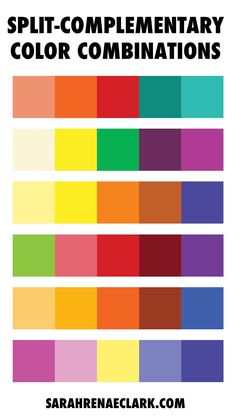 the color scheme for split complementary colors