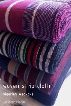 pile of striped woven strip fabric Hand Loom, Soft Furnishings, The Original, Special Occasion