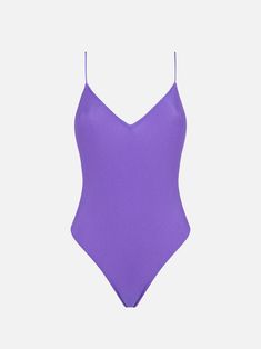 Woman one piece swimsuitShiny purple solid colorThin strapsRegular fitV neckComposition: 90% Polyamide, 10% elastaneCare instructions: Cold hand wash. Do not soak. Do not iron. Do not dry off in contact with other garments. Rinse after contact with chlorine or salt water Purple One Piece, Saint Barth, Costume Intero, One Piece For Women, Salt Water, Skirt Suit, Luxury Accessories, Style Icon, Luxury Boutique