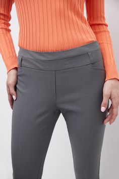 One thing we know about you is that you are capable of great things. Another thing we know is that discomfort should never interfere with your will to achieve your goals! These stretch business casual pants are so comfortable and stylish that you might forget you are wearing them. Go on and get that promotion! You deserve it. Seamed waistband with small belt loops as an accent and a hidden inside elastic Soft twill fabric and metal logo tab on the back Fake front and back pockets & pressed f Stretch High-waisted Pants With Zipper Closure, Tight Ankle-length Elastane Pants, Casual Non-stretch Jeans With Zipper Closure, Non-stretch Straight Leg Pants With Zipper Closure, Stretch Full-length Pants With Zipper Closure, Business Casual Pants, Small Belt, Zipper Pants, Classic Pants