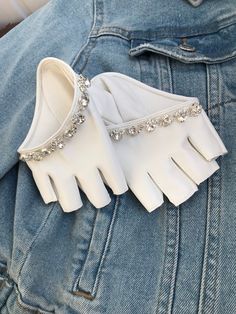 White fingerless wedding gloves clear rhinestone crystal faux leather crystal stone driving car women fashion women baroque dolce style Vegan you will get very similar gloves, they will be made especially for you. this is my author's idea and handmade One size look very stylish! you will be irresistible! this is a wonderful gift as well Diy Dye Clothes, Car Women, Fancy Gloves, Leather Fingerless Gloves, Elegant Gloves, Fashion Gloves, Gloves Fashion, Driving Car, Wedding Gloves