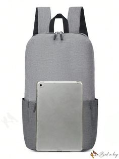 BirdinBag - Grey Minimalist Laptop Bag - Multi-purpose and Stylish Gray Backpack Shoulder Bag, Everyday Functional Portable Bags, Everyday Use Laptop Shoulder Bag, Portable Laptop Shoulder Bag For Everyday Use, Portable Shoulder Laptop Bag For Everyday Use, Rectangular Solid Color Backpack For Everyday Use, Versatile Portable Backpack Shoulder Bag, Versatile Gray Backpack For Daily Use, Solid Color Portable Backpack