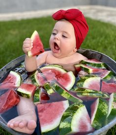 #Baby in a watermelon sink # baby eating watermelon # baby in red #baby 7 month #baby photos # 7 Month Baby, Diy Newborn Photography, Watermelon Birthday Parties, Baby Milestones Pictures, Watermelon Baby, Eating Watermelon, Babies Photography, Monthly Pictures