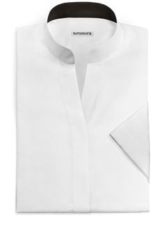 100% cotton, custom tailored dress shirt, white. It is tailored with darts at the waist and bust, creating a streamlined silhouette Crafted from white natural cotton. Fall in love with such details as elegant mother-of-pearl buttons and contrast details inside the collar and cuffs. Team it with our pencil skirt or tapered trousers for a sophisticated office ensemble.  Remember that at sumissura you can design from scratch your own Women Dress Shirt Business Dress Shirts, Business Dress Women, Womens Business, Sophisticated Office, Shirt With Pocket, Business Dress, Tapered Trousers, Tailored Dress, Contrast Collar