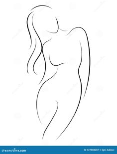 the outline of a naked woman's body on a white background