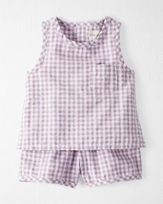 Baby 2-Piece Seersucker Play Set Made with Organic Cotton - Little Planet | Carter's Gal Clothes, Mommy Material, Carters Baby Clothes, Boutique Aesthetic, Purple Gingham, Kids Shopping, Mom Vibes, Dream Kids, Family Of 6