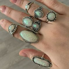 8pcs Vintage White Opal Antique Silver Ring Set Details: - Condition: New - Metal: Alloy - Band Color: Antique Silver - Stone: Created - Stone Color: White Opal - Style: Vintage - Included: 1 X 8pcs Set ~For Sizes Please See The Last Image~ Check Out My Other Listings! Other Items I Carry: Vintage Rings Retro Rings Men's Rings Sterling Silver Rings Engagement Bridal Wedding Rings Punk Biker Rings Ethnic Rings Floral Rings Pearl Rings Art Deco Rings Gothic Rings Couples Rings Ring Sets Heart Ring Silver Rings Engagement, Rings Gothic, Retro Rings, Art Deco Rings, Rings Art Deco, Crystal Crown Tiaras, Rings Pearl, Couples Rings, Deco Rings