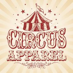 the circus logo is in red and white, with stars around it that says circus appartee