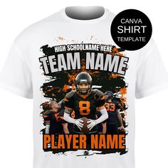 an image of a football player with the name and number on it, that says team name