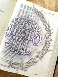 Jesus Paid It All Two Page Spread for Bible Journaling Traceable each Page is 6X8 - Etsy Pretty Penmanship, Krista Hamrick, Bible Wrecker, Bible Journaling For Beginners, Bible Drawing, Jesus Paid It All, Journaling Ideas Drawings, Bible College, Inspire Bible